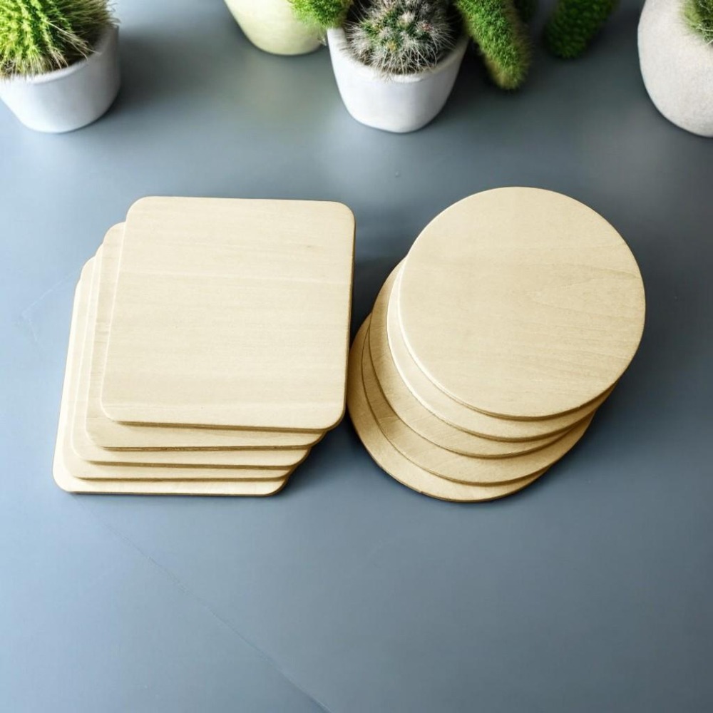 DIY木質杯墊/杯墊/蝶古巴特/木杯墊/烙畫/雷射雕刻/椴木杯墊/直噴素材/cubiio beambox/雷雕/木片-細節圖2