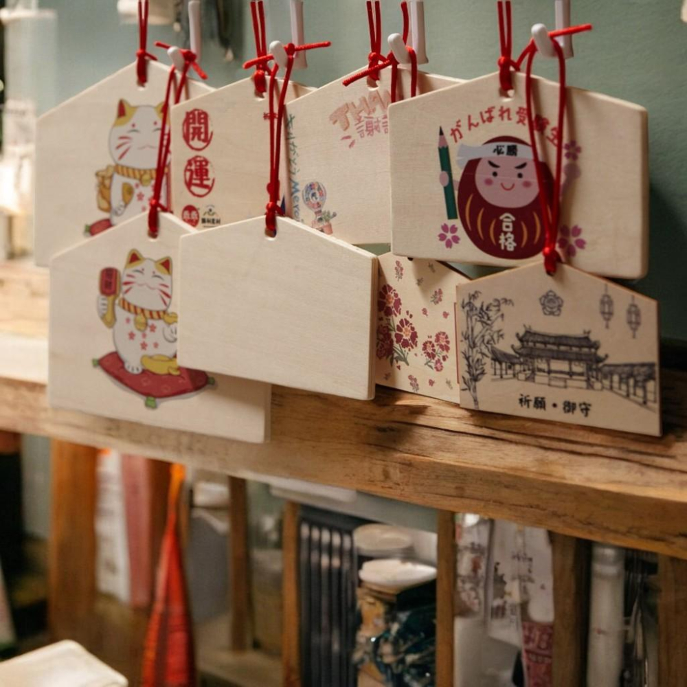 【碰世代設計】繪馬/許願牌/許愿牌/木板/木片/雷雕/繪馬吊飾/直噴素材/祈願/祈福/木質吊牌/空白木質掛牌/日式繪馬-細節圖2