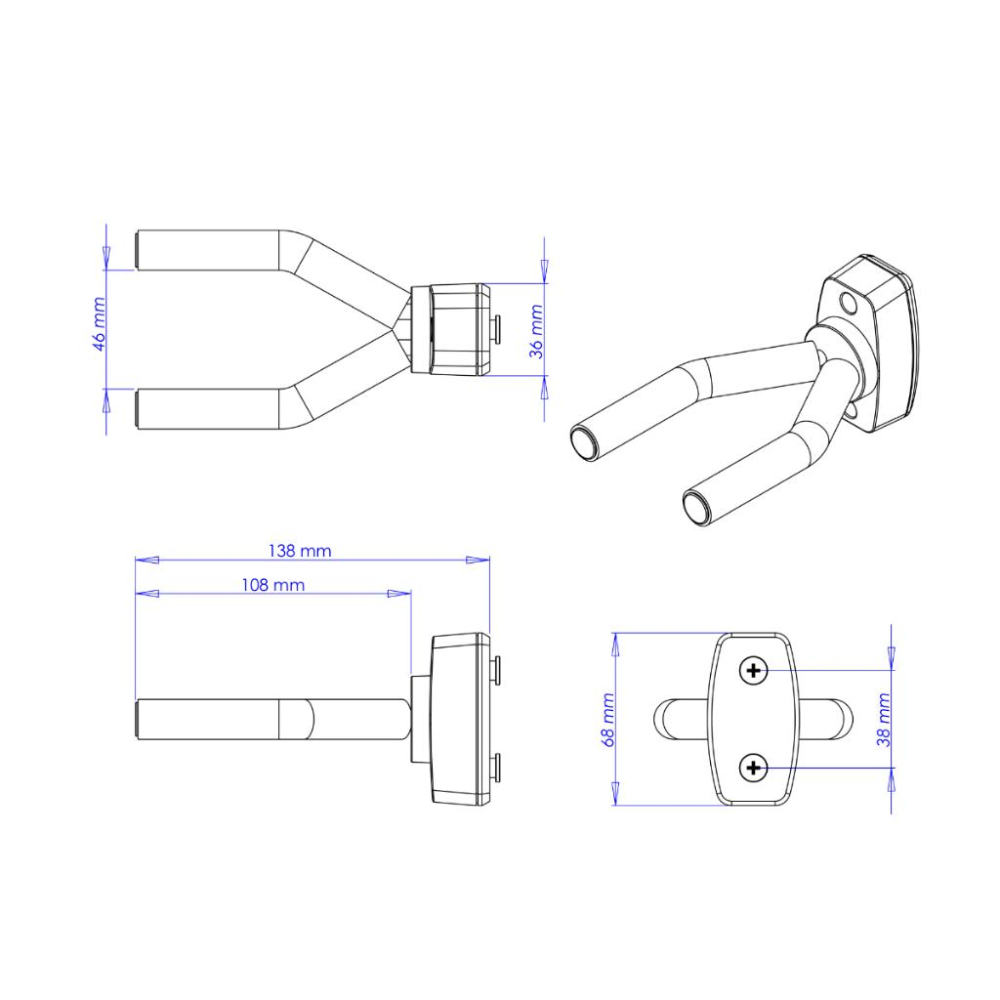 【碰世代設計】立柱用樂器掛架/角鋼配件/吉他掛架/小提琴掛架/二胡掛架-細節圖5