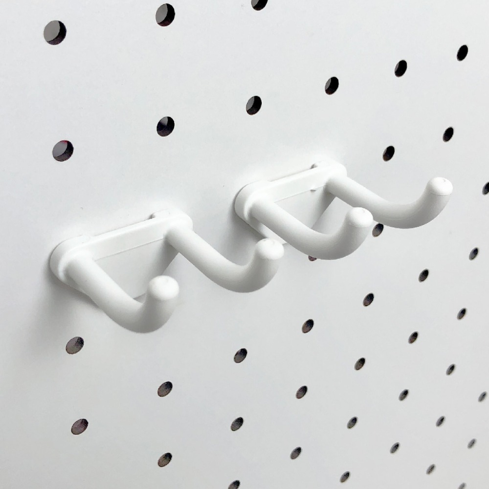 白塑膠雙掛鉤_(2入)