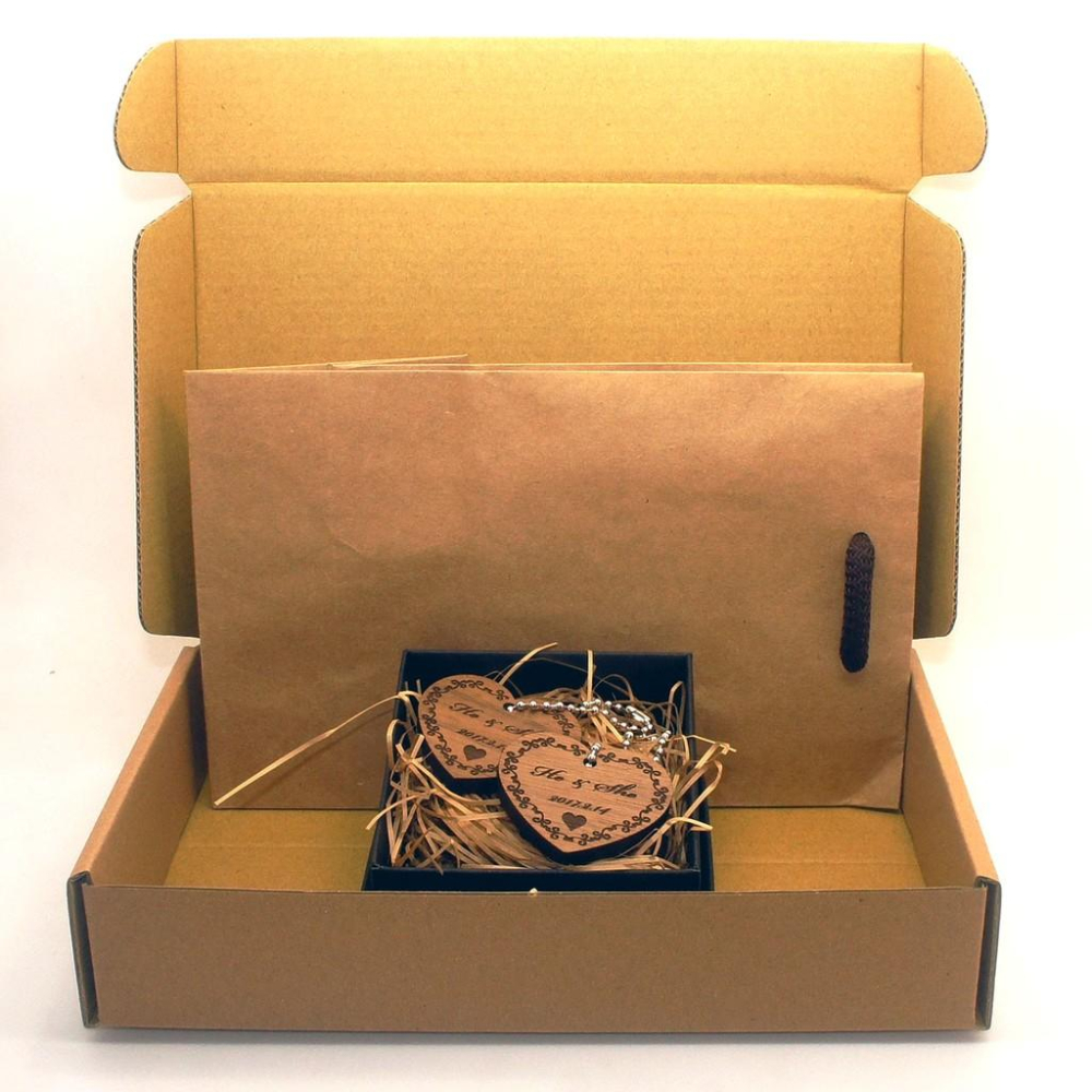 客製化胡桃木愛心鑰匙圈組-細節圖5