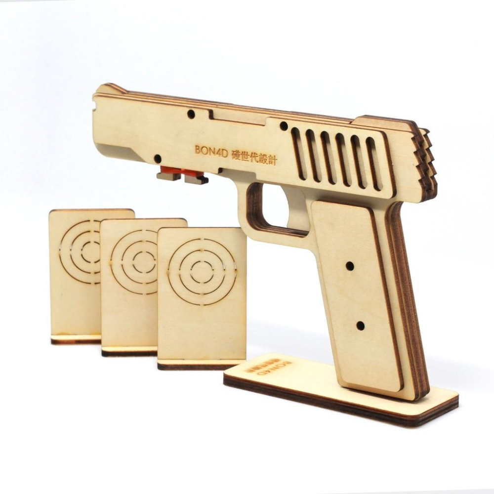 【碰世代設計】 BON4D 橡皮筋手槍 橡皮筋槍 不插電玩具 益智桌遊-細節圖4
