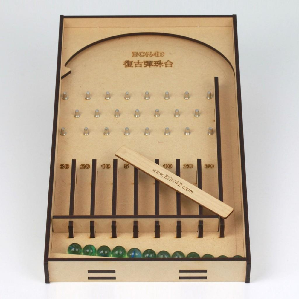 【碰世代設計】 BON4D 復古彈珠台 台製彈珠台 彈珠台 不插電玩具 益智桌遊-細節圖2