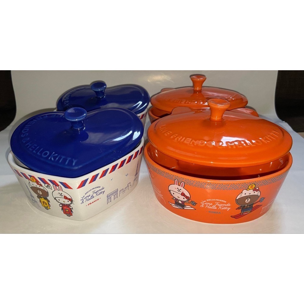 碗盤 盤子 小碗  7-11 LINE FRIENDS & HELLO KITTY聯名造型烤盤 (附蓋)-細節圖2