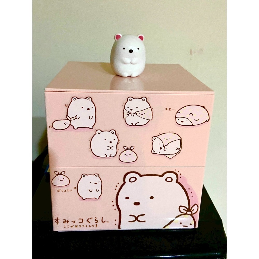 7-11 角落小夥伴 白熊 造型收納盒 附公仔 收藏盒 玩具盒 桌面收納-細節圖2