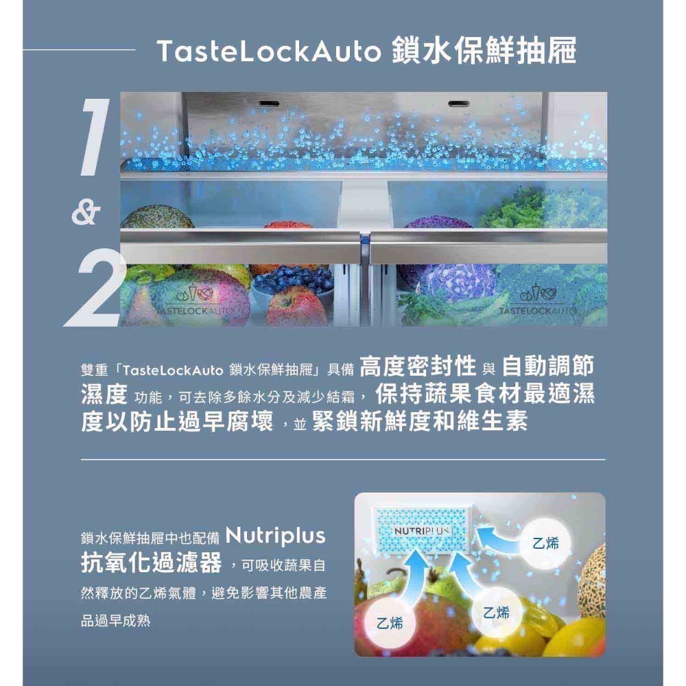 ❗️限時特價❤伊萊克斯 545公升UltimateTaste 700 獨立式四門對開冰箱 EQE5600A-B-細節圖7