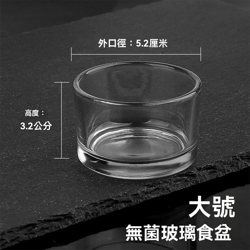 🐾台灣優選✨ 玻璃餵食盆 守宮飼料盆 玻璃水盆 守宮水盆 守宮食盆 烏龜食盆 爬蟲水盆 角蛙水盆 爬蟲食盆 守宮飼養-規格圖5