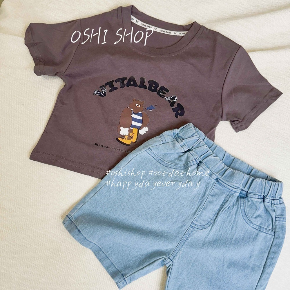 60953 字母B街頭潮童牛仔短褲-細節圖3