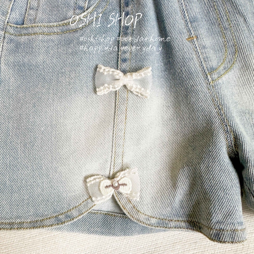 #1306 俏皮蝴蝶結牛仔短褲-細節圖2