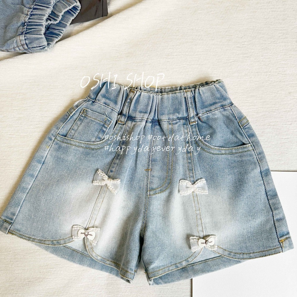 #1306 俏皮蝴蝶結牛仔短褲-細節圖3
