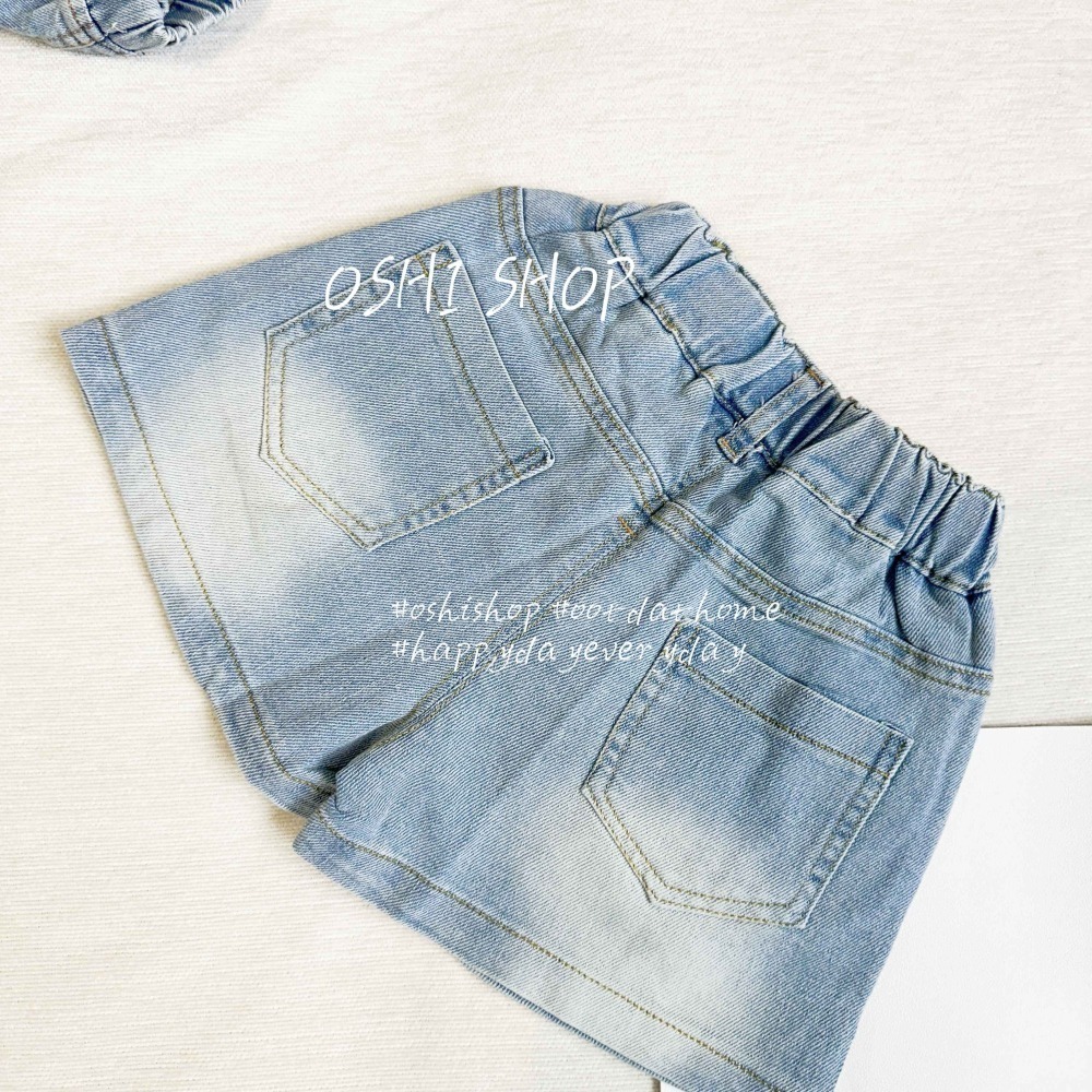 #1314 小熊愛心牛仔短褲-細節圖3