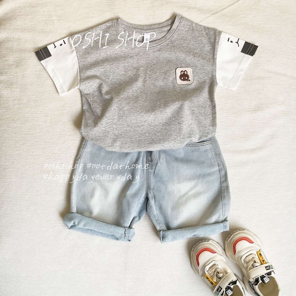 #1688 可愛兔子貼布撞色T恤-細節圖4