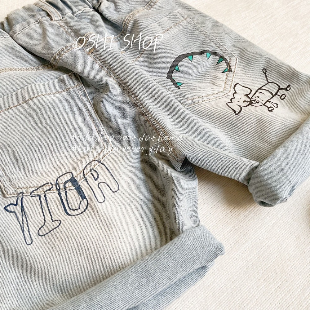 #1366 小狗塗鴉牛仔短褲-細節圖6