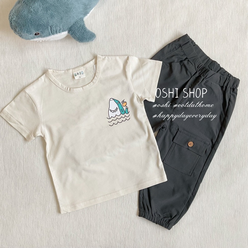 511019 衝浪鯊魚童趣T恤-細節圖2