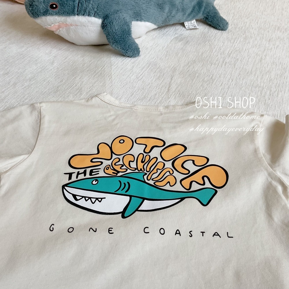 511019 衝浪鯊魚童趣T恤-細節圖4
