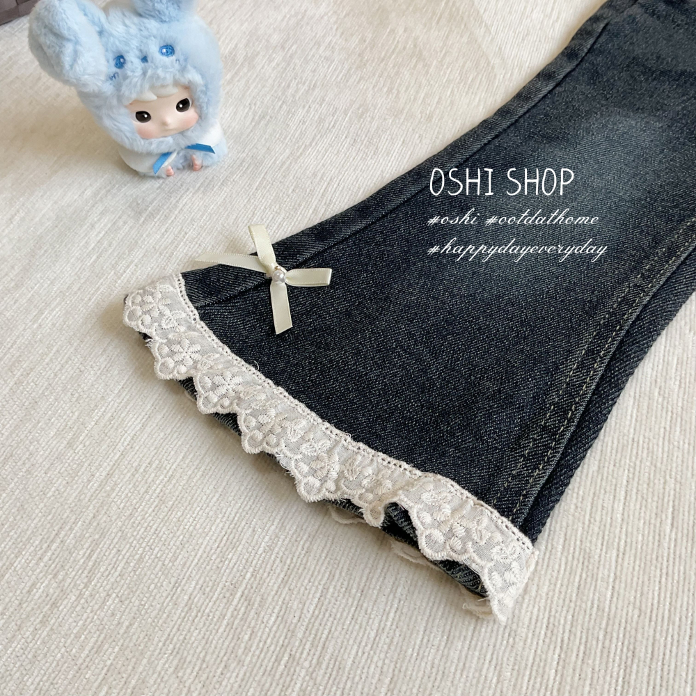 25839 蕾絲蝴蝶結喇叭褲-細節圖3