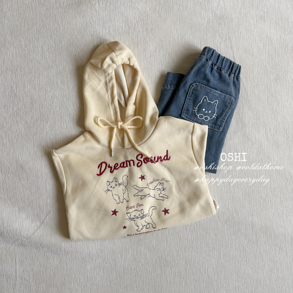 B02-0145 夢想貓咪塗鴉連帽T恤-細節圖3