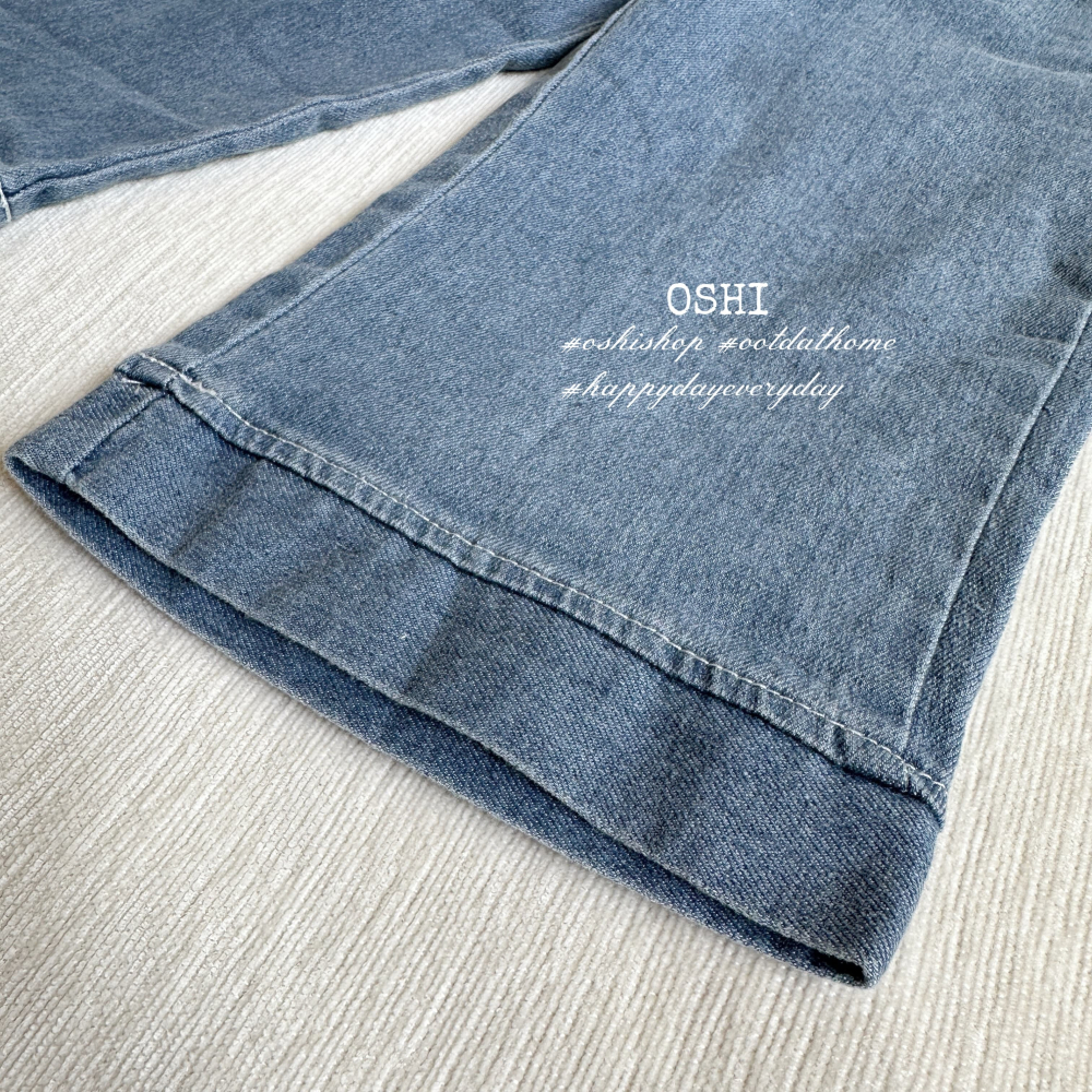 U718  貓咪刺繡寬版牛仔褲-細節圖4