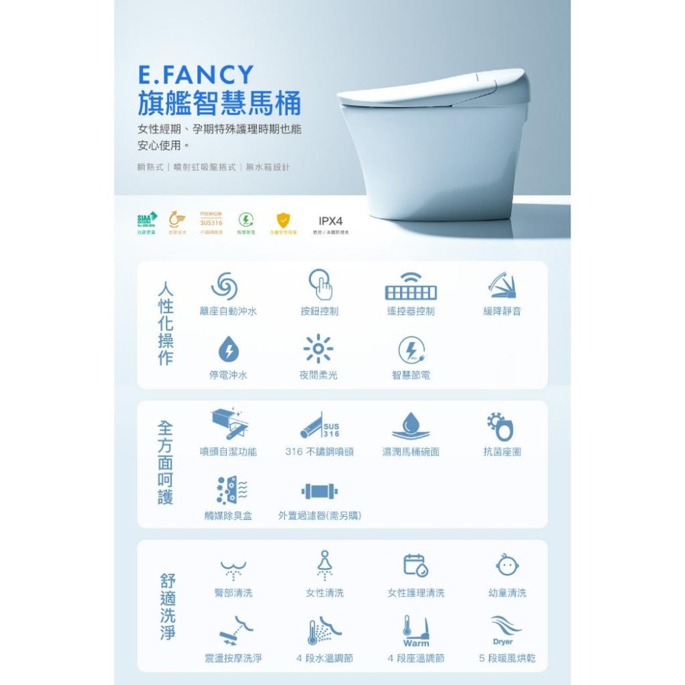 🚚限時免運 CAESAR 凱撒 旗艦智慧馬桶 智能馬桶 御洗數位馬桶 自動掀蓋 無線遙控 CA1384 (含發票)-細節圖2