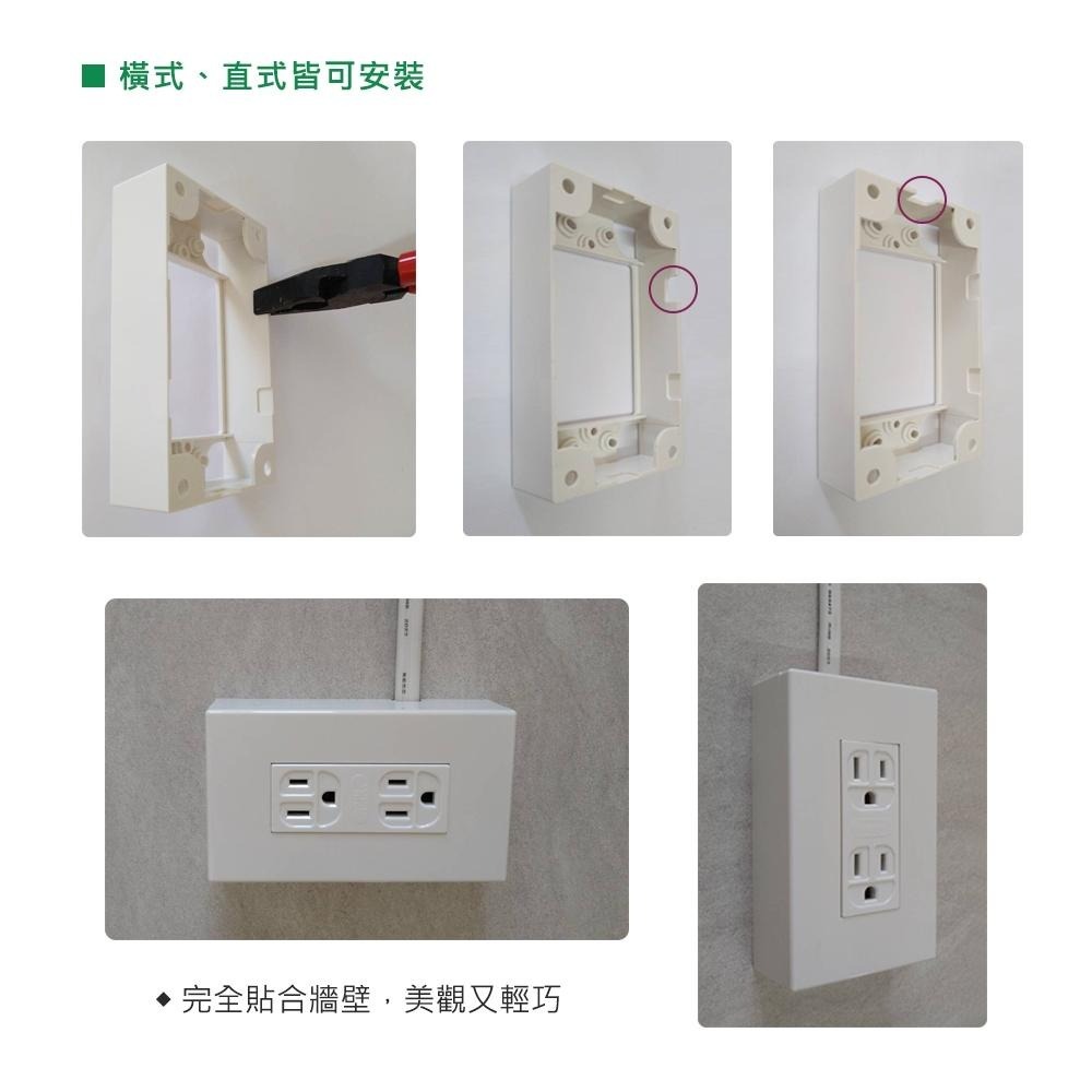 樹榮電工 SUZONE 薄款一連明盒 明BOX 開關盒 插座盒 塑膠盒 接線盒 1P 面板用 一體成型 (含發票)-細節圖4