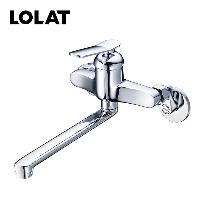 LOLAT 羅力 壁式水龍頭 廚房水龍頭 冷熱水 小空間廚房 無鉛  KWN1259 (含發票)-細節圖2