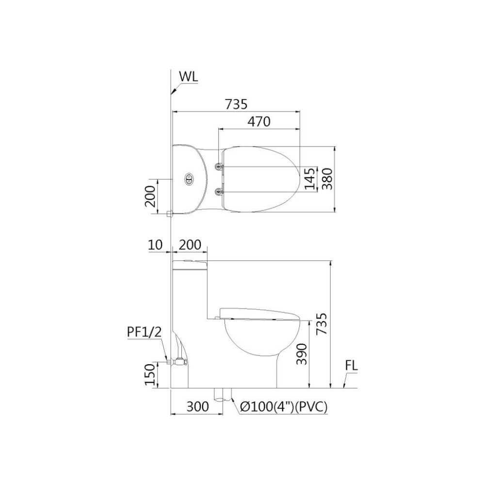 🚚限時免運 Caesar 凱撒 二段式省水單體馬桶 省水馬桶 單體馬桶 省水單體馬桶 馬桶 CF1375 (含發票)-細節圖6