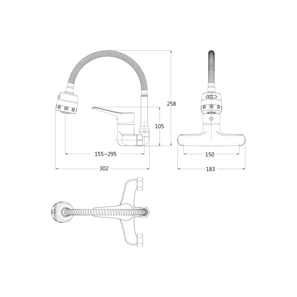Caesar 凱撒 壁式廚房水龍頭 廚房 壁式龍頭 K526C (含發票)-細節圖3