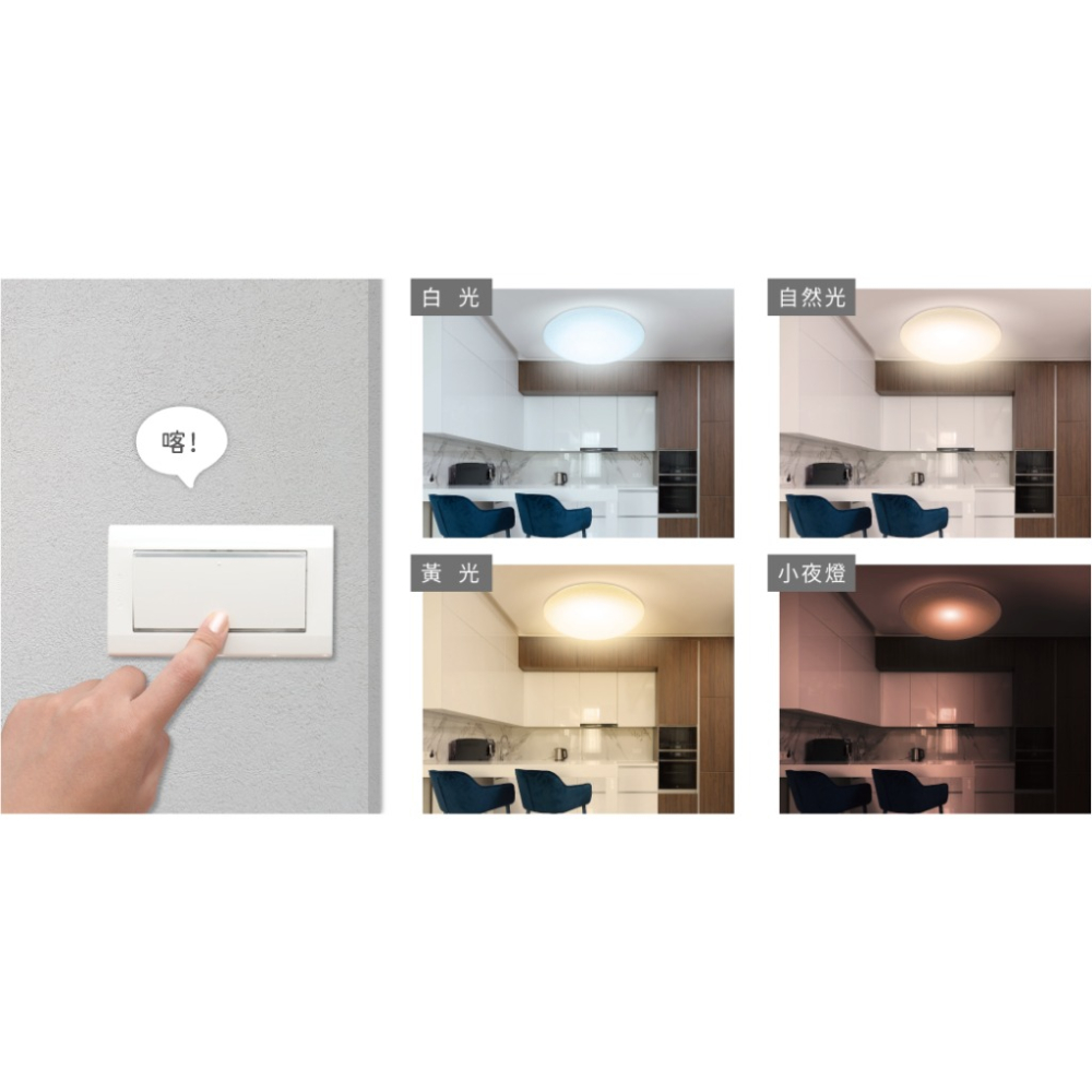 舞光 星鑽和風遙控吸頂燈 壁切 28段調光+28段調色 小夜燈 LED-CES30DMR3LW (含發票)-細節圖4