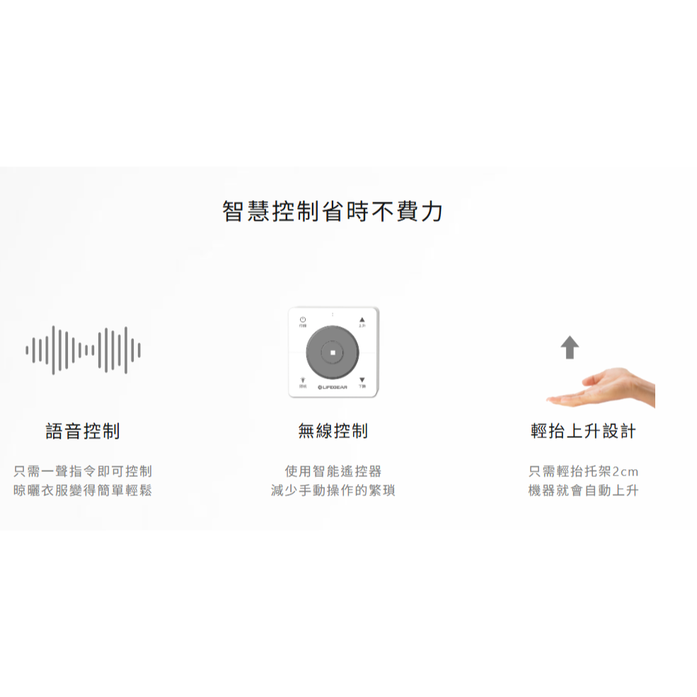 🚚限時免運 Lifegear 樂奇 電動晾衣機 LED燈板 語音控制 無線控制 防風設計 超重保護 三年保固(含發票)-細節圖4