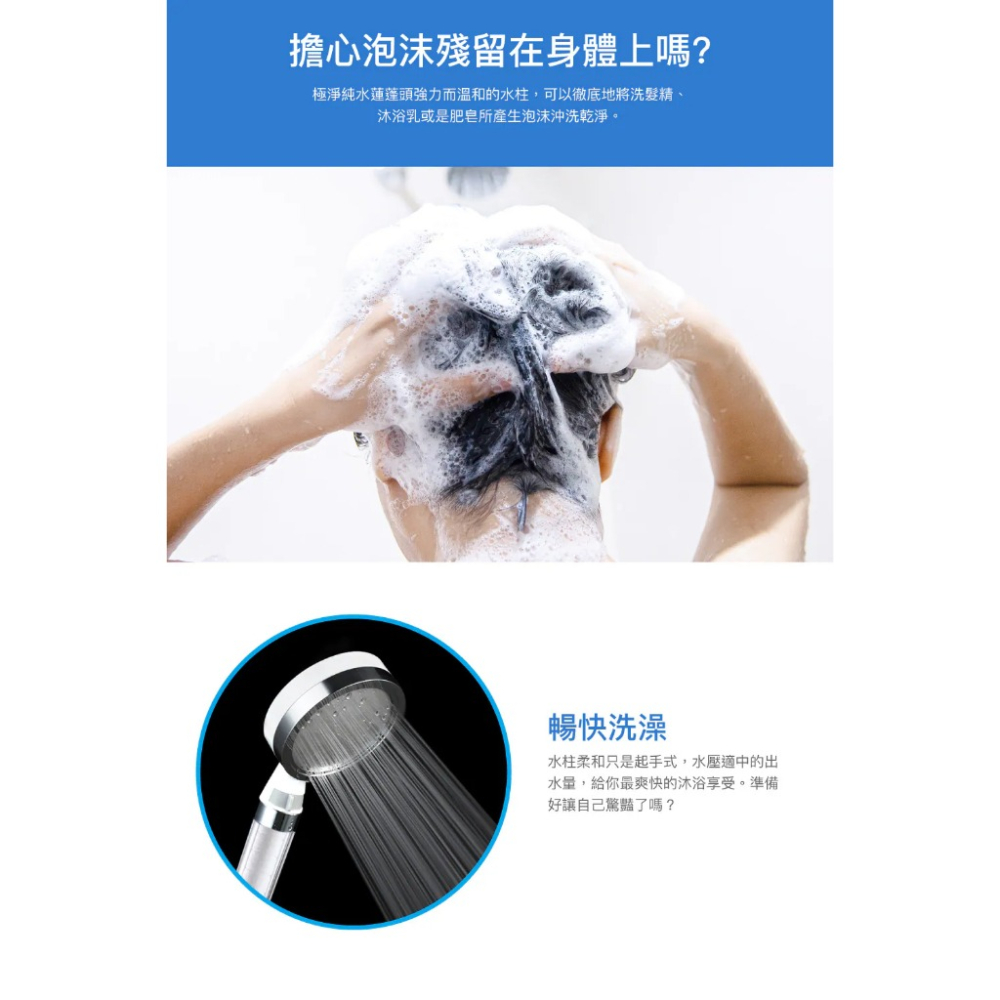 Caesar 凱撒 銀色極淨純水蓮蓬頭 雙層過濾 水柱柔和 呵護肌膚 SH217 (滿額贈)-細節圖7
