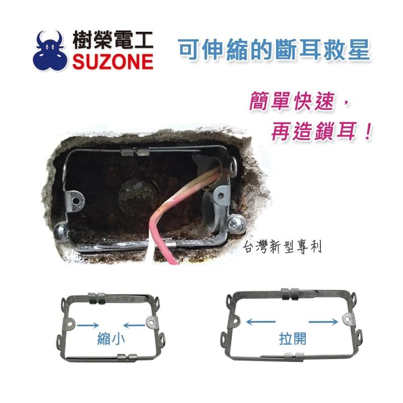 樹榮電工 斷耳救星 斷耳固定座 可伸縮 鎖耳 開關插座 暗盒修復器 SZ-7006 (含發票)-細節圖2