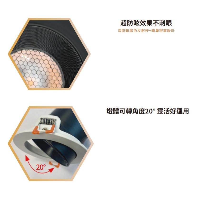 舞光 馬修蜂巢防眩崁燈 崁燈 蜂巢燈罩設計 減輕視覺疲勞 D-7DOM7D (含發票)-細節圖4