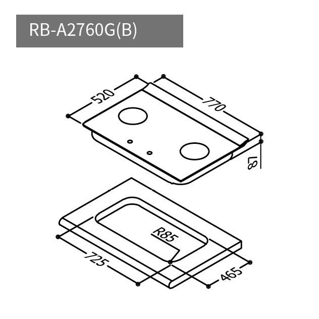 Rinnai 林內 檯面式緻溫玻璃雙口爐 瓦斯爐 五段定溫 熄火安全裝置 黑玻 不鏽鋼 RB-A2660G(B) 含發票-細節圖6