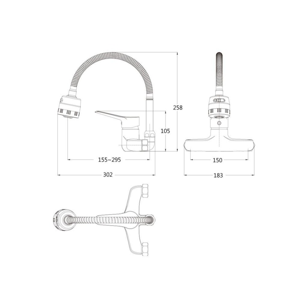 Caesar 凱撒 壁式廚房水龍頭 廚房 壁式龍頭 K526C (含發票)-細節圖3