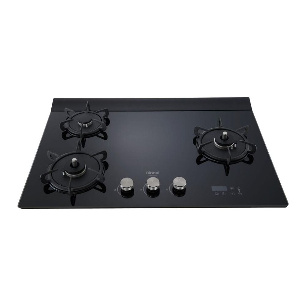 Rinnai 林內 檯面式緻溫玻璃三口爐 多段定溫 瓦斯爐 黑玻 不鏽鋼 RB-A3760G(BR) (含發票)-細節圖4