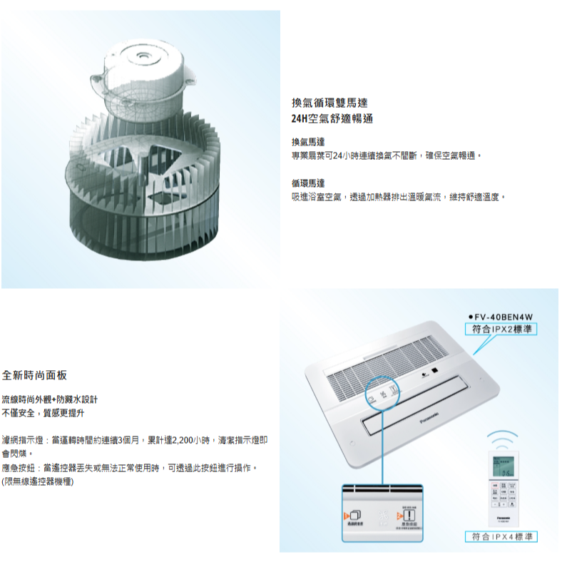 Panasonic 國際牌 浴室換氣暖風機 nanoe®X  抑菌 陶瓷加熱型 FV-40BEN4W (含發票)-細節圖8