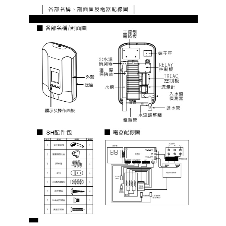 櫻花 數位恆溫電熱水器 LCD背光液晶瑩幕 即熱型熱水器 快速調節溫度 SH-125 ( 附發票 )-細節圖3