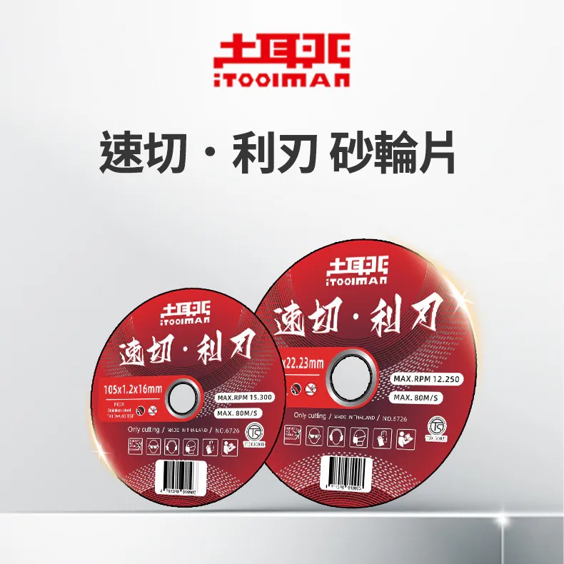 土耳門 速切．利刃 砂輪片 雙層安全網 高耐用 金屬切割片 不鏽鋼磨光片 角磨機配件 TS檢驗 (含發票)-細節圖2