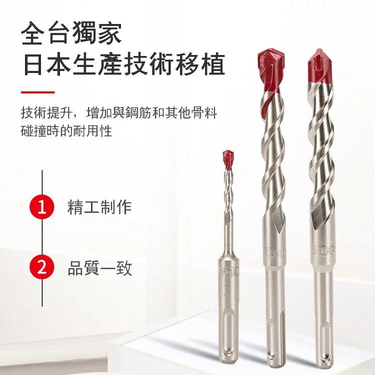 土耳門 堅．SDS-plus兩刃四溝水泥鑽頭 圓柄槌鑽 四溝鑽尾 四溝鑽頭 四溝槌鑽 (含發票)-細節圖5