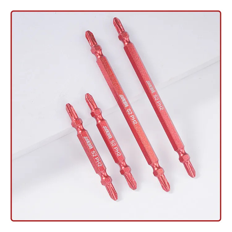 土耳門 極細ACR赤紅雙頭起子頭 2支裝  S2高硬度起子頭 十字起子頭 頂級S2 點狀設計 緊密咬合螺絲 (含發票)-細節圖9