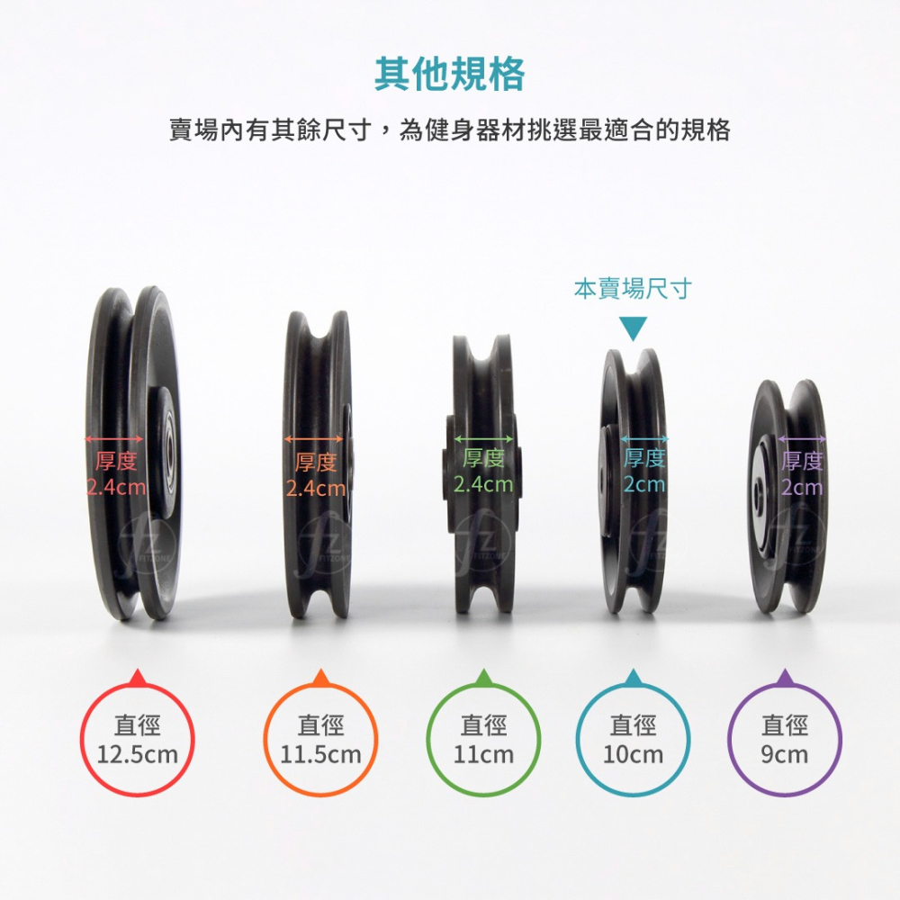 【ABSPORT】健身器材專用滑輪（直徑10cm）／健身器材配件／重訓機台專用-細節圖3