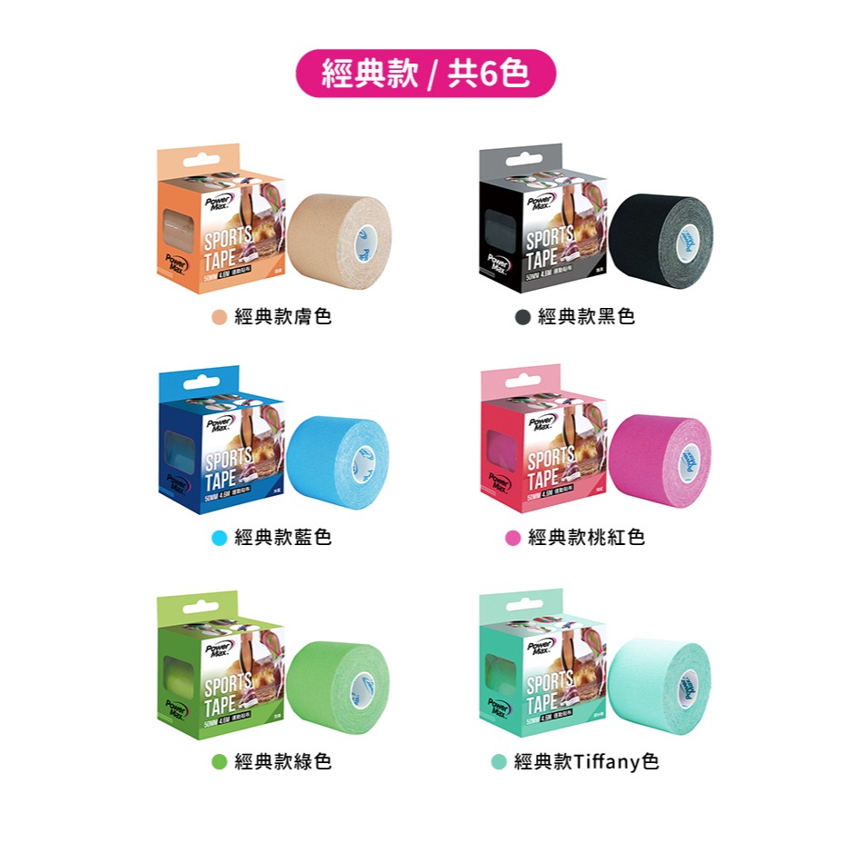 【六款顏色】Power Max 給力貼－經典款／運動貼布／肌貼／肌能貼／肌內效貼布／肌肉貼布／彈性貼布／防拉傷／羽球-細節圖2
