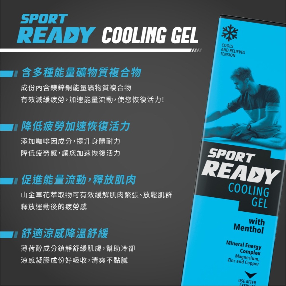 【Sport Ready】運動保養全系列／防磨擦／緩解痠痛／放鬆／暖身／防曬／運動沐浴／凝膠／運動保養-細節圖5