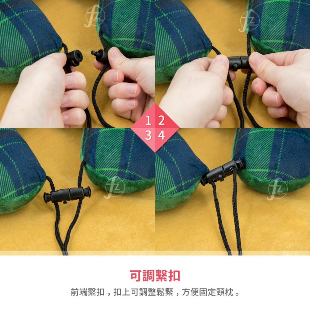 《格紋款》U型記憶頸枕／旅行枕／午睡枕／汽車頭枕／飛機枕／護頸枕／U型枕／記憶棉 / 記憶枕-細節圖8