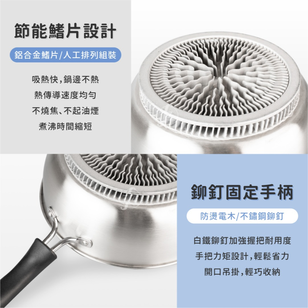 【鍋教授】304不鏽鋼節能單把鍋（18/20/22cm）／瓦斯節能鍋／鰭片鍋／高導熱單把鍋／湯鍋-細節圖4