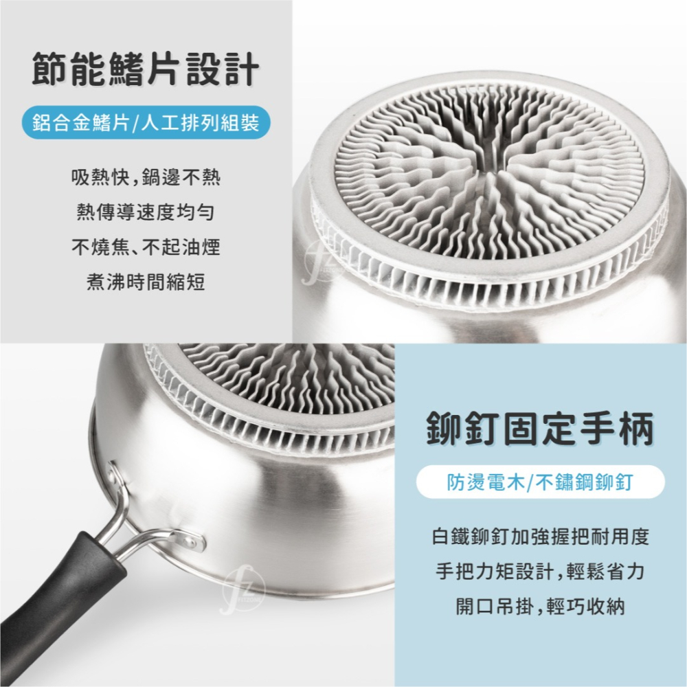【鍋教授】316不鏽鋼節能單把鍋（22cm）／瓦斯節能鍋／鰭片鍋／高導熱單把鍋／湯鍋-細節圖4