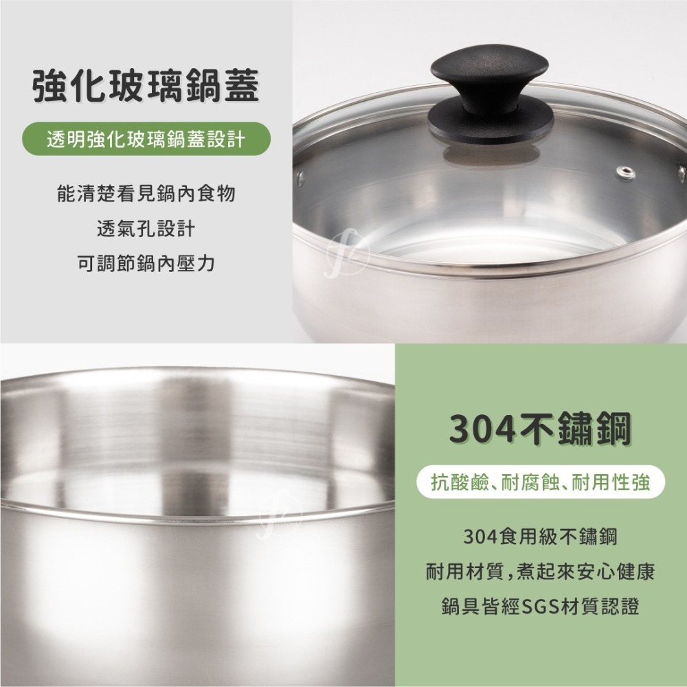 【鍋教授】304不鏽鋼節能火鍋（20/22cm）／瓦斯節能鍋／鰭片鍋／雪平鍋／湯鍋／雙耳鍋-細節圖3