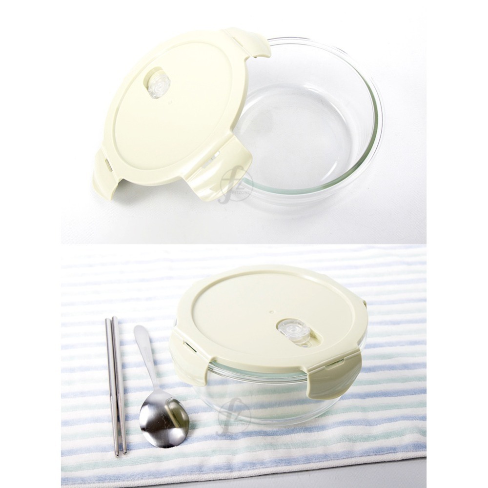 【圓型650ml】耐熱玻璃保鮮盒／密封便當盒／玻璃飯盒／高硼矽玻璃／收納保鮮／玻璃碗-細節圖4