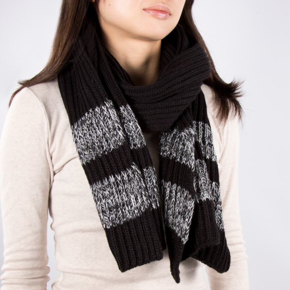 【秋冬保暖】混織白條紋針織圍巾／毛線圍巾／秋冬保暖／男性圍巾／男生圍巾／中性圍巾／父親節禮物／生日禮物／聖誕節交換禮物-細節圖5