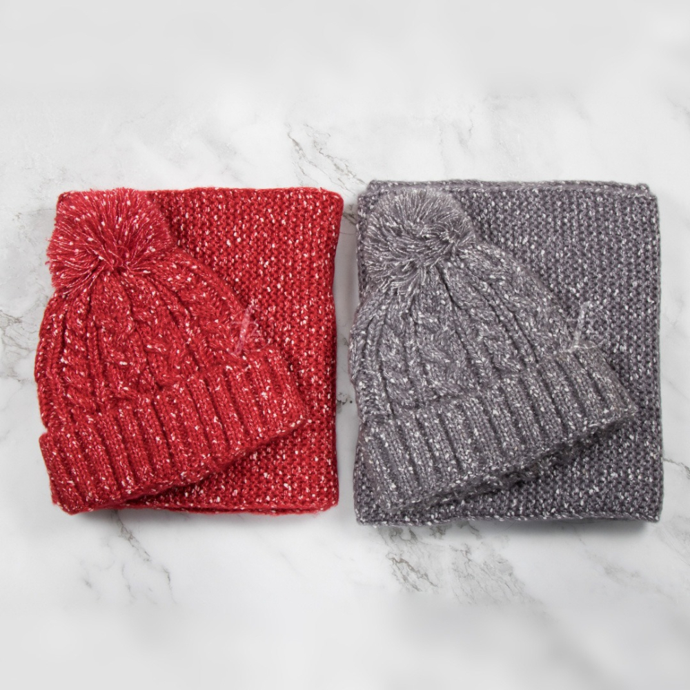 【秋冬組合】彩點紗毛帽&圍巾兩件組合／冬季保暖／馬海毛／兩件套／聖誕節／交換禮物-細節圖7